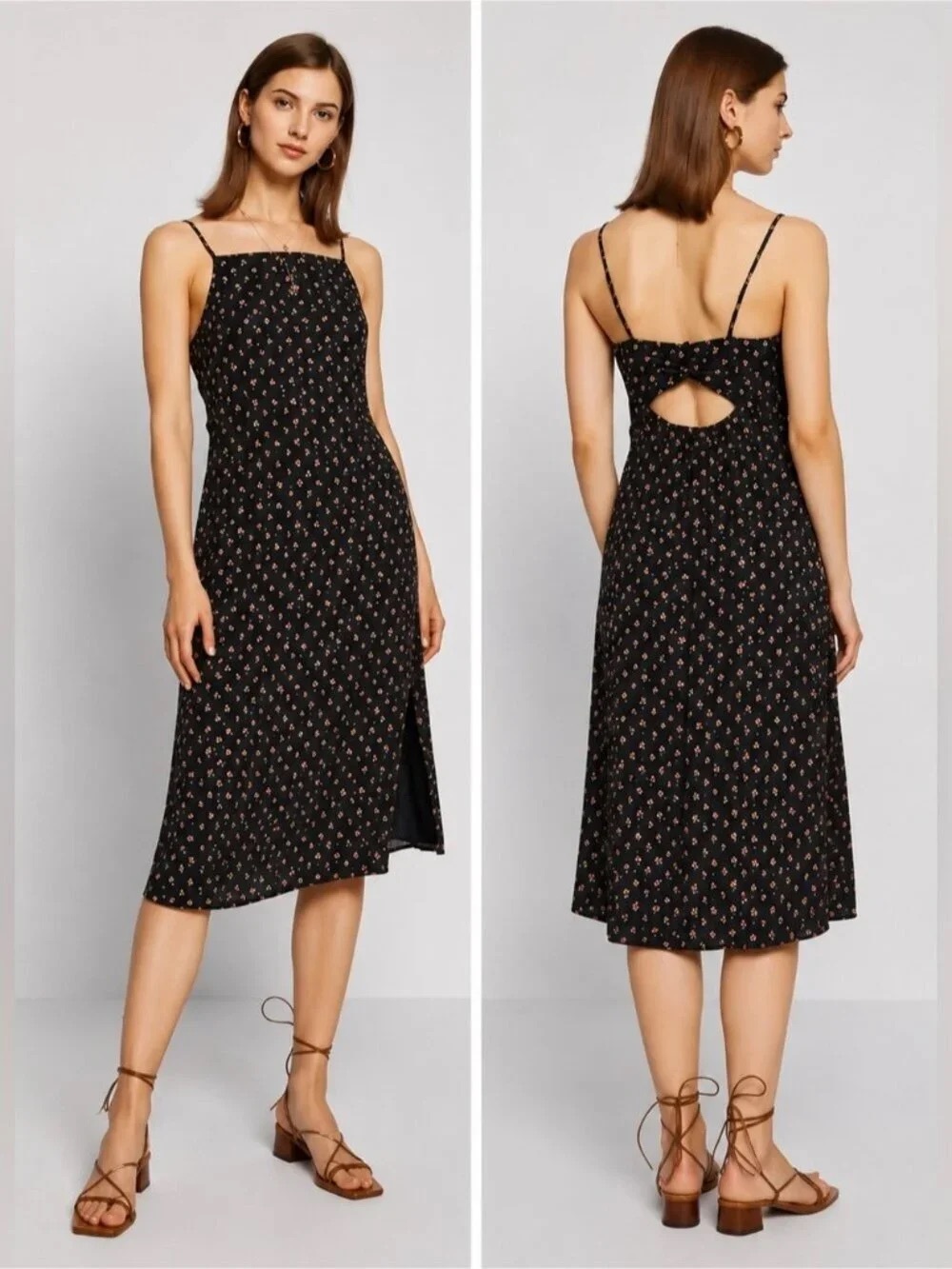 American Eagle Tie Back Midi Dress